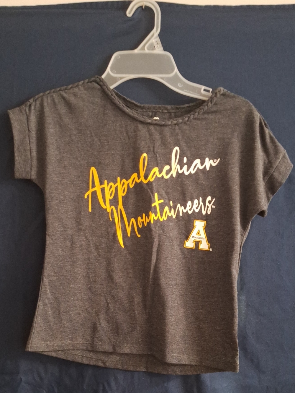Colosseum Gray Appalachian Mountaineers Youth Tee with Yellow & White Logo 6-6x